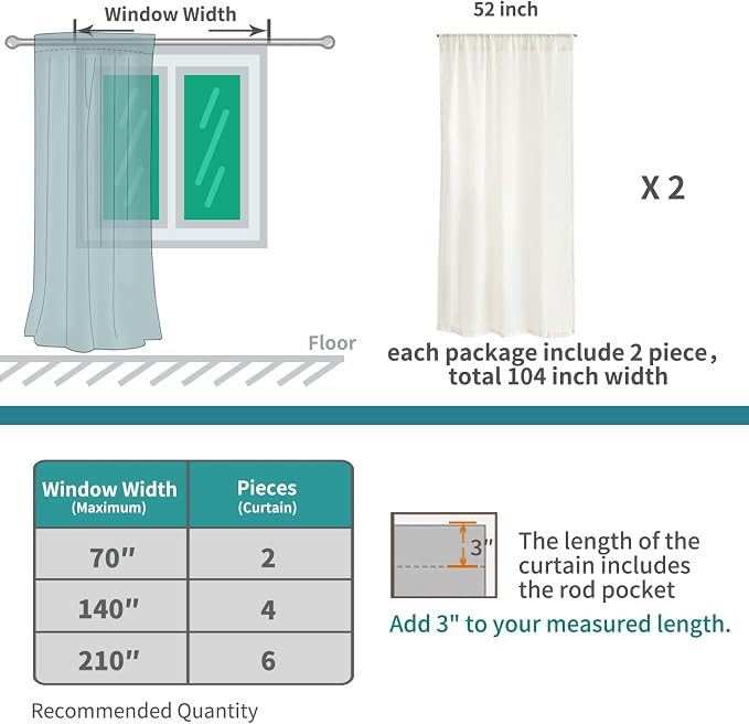 BGment Sage Green Linen Semi Sheer Curtains - Image 9