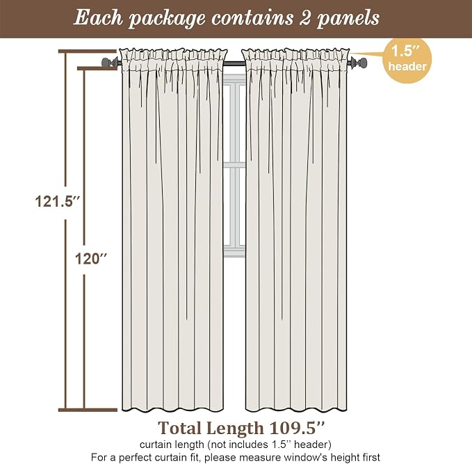 Chyhomenyc Extra Long Light Purple Sheer Curtains 120 Inch Length 2 Panels Set - Image 4