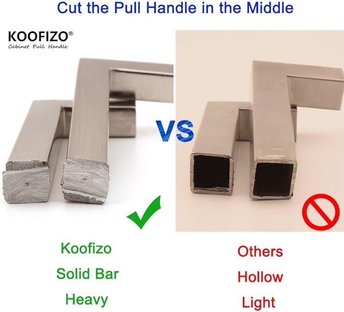 KOOFIZO Solid Square Bronze Kitchen Cabinet Handles Oil Rubbed Bronze Cabinet Pulls, 20 Pack 5 Inch Bronze Hardware for Kitchen Cabinets Drawers Dresser Cupboard Bedroom Bathroom