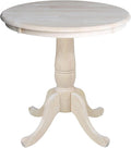 International Concepts 30" Round Top Pedestal Dining Table Solid Real Wood, Sturdy Parawood, Dimensions 30" D x 30" W x 28.8" H, Paint/Stain Ready, Unfinished
