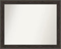 Amanti Art Brown Bathroom Mirror for Over Sink, 26x32 Shipwreck Greywash Narrow Rectangle Vanity Mirror, Large Traditional Frame, Hangs Horizonally and Vertically, Bathroom Wall Decor, Non-Beveled