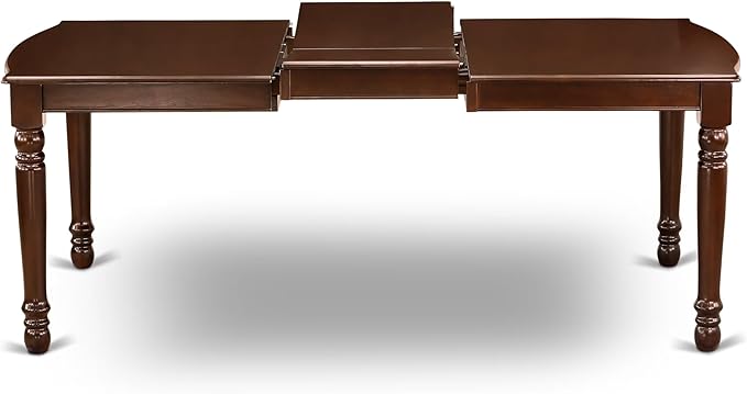 East West Furniture DOML5-MAH-W 5 Piece Dinette Set for 4 Includes a Rectangle Dining Room Table with Butterfly Leaf and 4 Dining Chairs, 42x78 Inch, Mahogany
