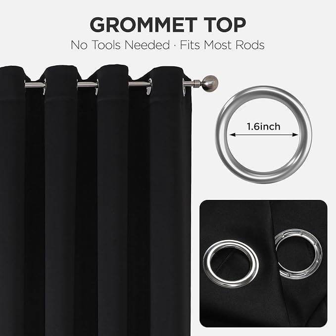 Joydeco Blackout Door Curtain for Doorway Privacy 72 Inches Long, Grommet - Image 9