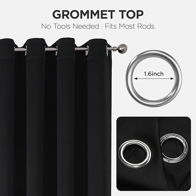 Joydeco Blackout Door Curtain for Doorway Privacy 80 Inches Long, Grommet - Image 9