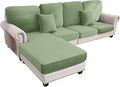 Couch Cover 4-Piece Elastic Velvet Couch Cushion Covers & Chaise Slipcovers by Taque