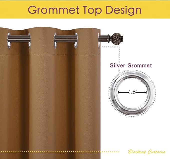 NICETOWN Sleek Blackout Curtains 45 inches Length - Image 2