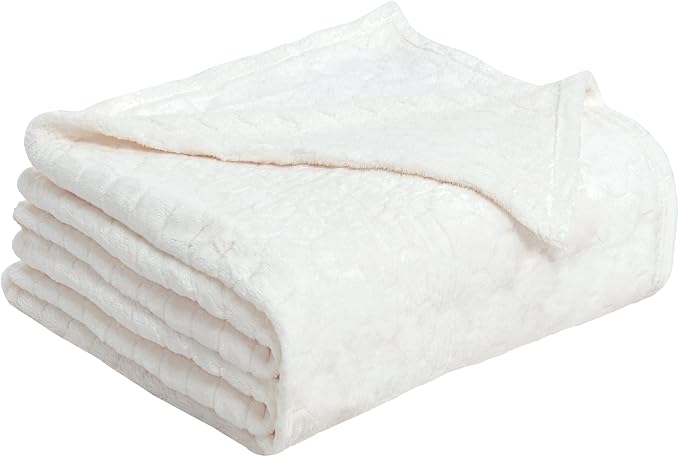 TOONOW Fleece Blanket Textured Fuzzy Plush Throw Blanket Twin Size 60" x 80" - Image 7