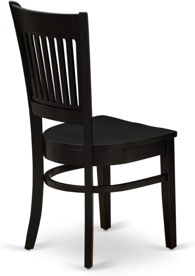 East West Furniture LGVA7-BLK-W 7 Piece Kitchen Table & Chairs Set Consist of a Rectangle Dining Room Table with Butterfly Leaf and 6 Dining Chairs, 42x84 Inch, Black