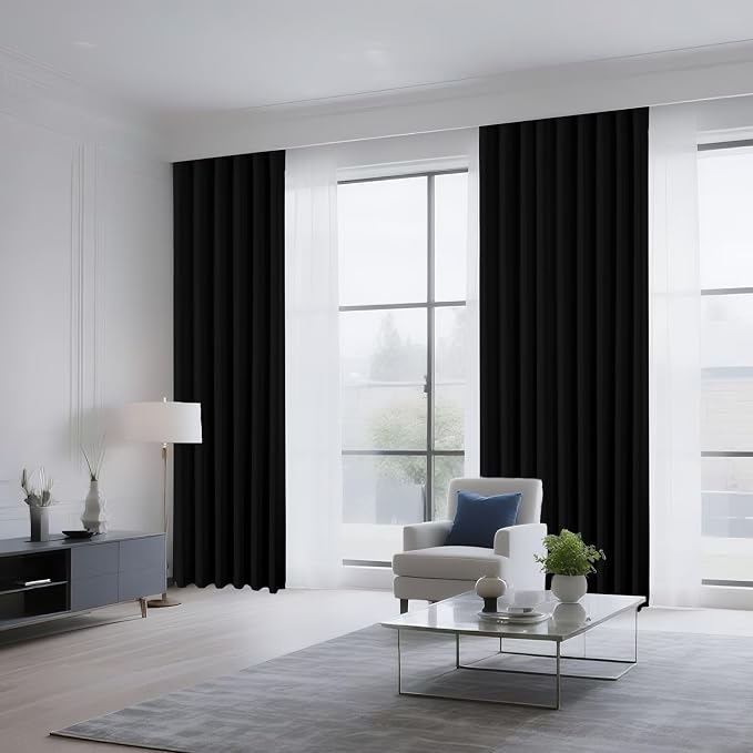 CUCRAF Black Blackout Curtains 84 inch Length 2 Panels Set, Rod Pocket Room - Image 5