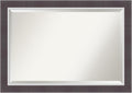 Amanti Art Brown Wall Mirror 30x42 Ellie Brown Silver Rectangle Bathroom Mirror for Wall Decor Living Room, Large Modern Frame, Hangs Horizonally and Vertically, Bathroom Decor, Beveled Edge