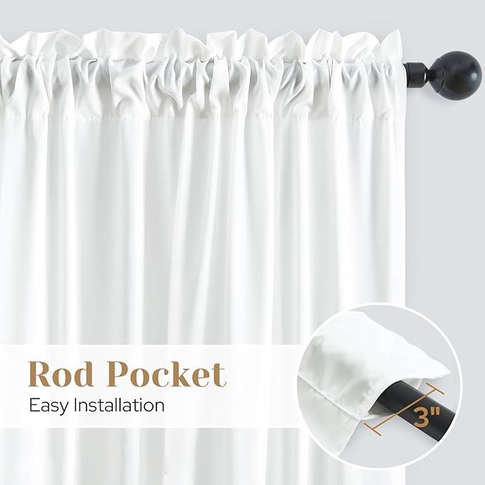 HOMEIDEAS Non-See-Through White Privacy Sheer Curtains 52 X 84 Inches Long 2 - Image 6