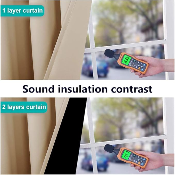 NICETOWN Thermal Insulated 100% Blackout Curtains, Noise Reducing Performance - Image 2