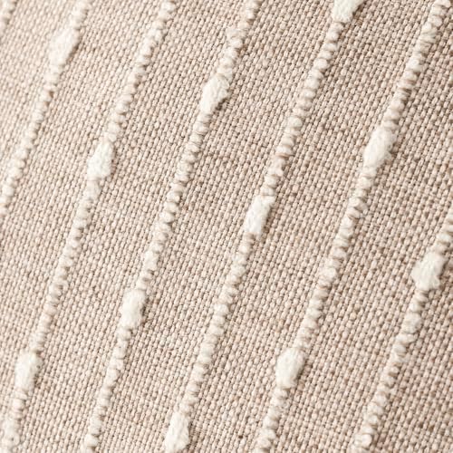 Foindtower Decorative Striped Boucle Throw Pillow Cover 22x22 Natural Beige - Image 2