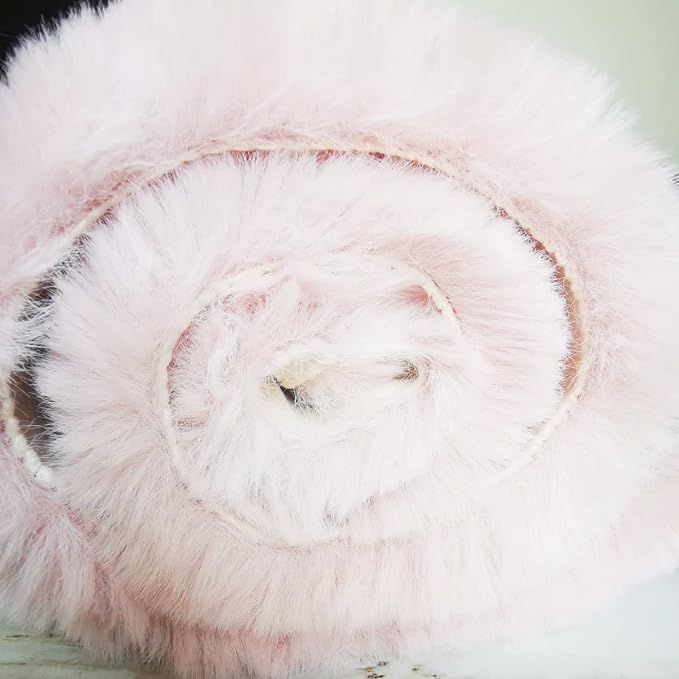 Ghouse Faux Rabbit Fur Round Rug 8ft Pink Round Rugs - Image 6