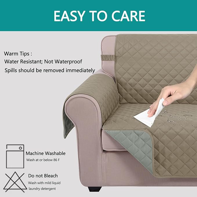 U-NICE HOME Loveseat Sofa Cover Reversible Couch Cover - Image 3