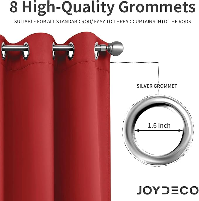 Joydeco Blackout Curtains 120 inches Long 2 Panels Set, Thermal Insulated Long - Image 4