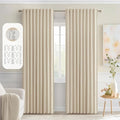 MIULEE Cream Beige Back Tab Light Blocking Curtains 80 Inch Length 2 Panels Set by MIULEE