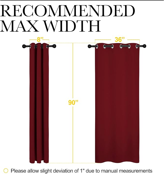 NICETOWN Christmas Burgundy Red Blackout Drapes - Image 7