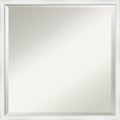Amanti Art White Bathroom Mirror for Over Sink, 21x21 Breeze Distressed White Square Vanity Mirror, Medium Country Rustic Wood Frame, Hangs Horizonally and Vertically, Bathroom Wall Decor, Beveled