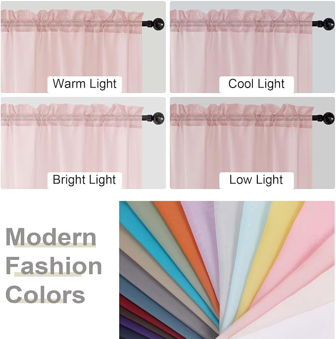 Extra Long Sheer Blush Curtains - Image 5