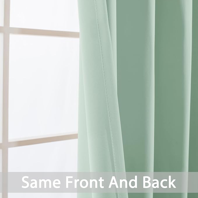 Yakamok Light Sage Green Blackout Curtains - Image 3