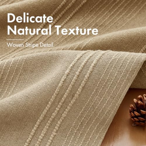 MIULEE Decorative Striped Throw Pillow Covers 18x18 Inch Camel 2 Pack - Image 2