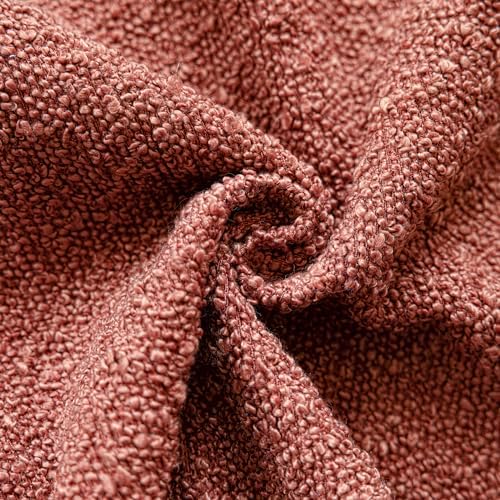Foindtower Decorative Textured Boucle Throw Pillow Covers 18x18 Orange Red - Image 3