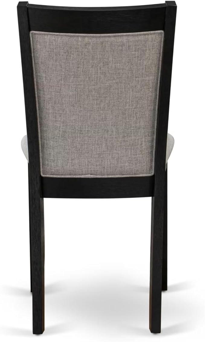 East West Furniture V697MZ606-7 7 Piece Dining Room Furniture Set Consist of a Rectangle Dining Table with V-Legs and 6 Shitake Linen Fabric Upholstered Chairs, 40x72 Inch, Multi-Color