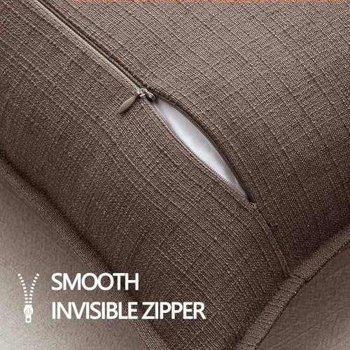 MIULEE Thick Textured Decorative Throw Pillow Covers 18x18 Inch Dark Brown - Image 7