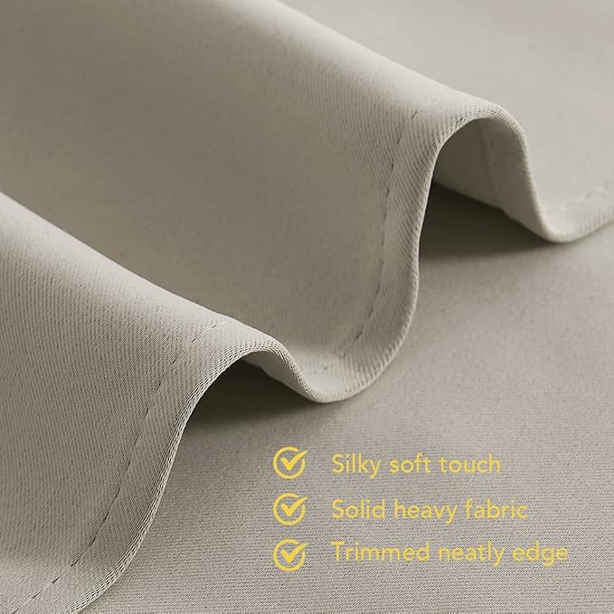 NICETOWN Thermal Insulated Natural Curtains Blackout Draperies, Window - Image 5