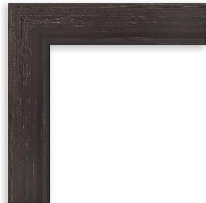 Amanti Art Brown Bathroom Mirror for Over Sink, 32x32 Sloped Espresso Square Vanity Mirror, Large Modern Contemporary Frame, Hangs Horizonally and Vertically, Bathroom Wall Decor, Non-Beveled Edge