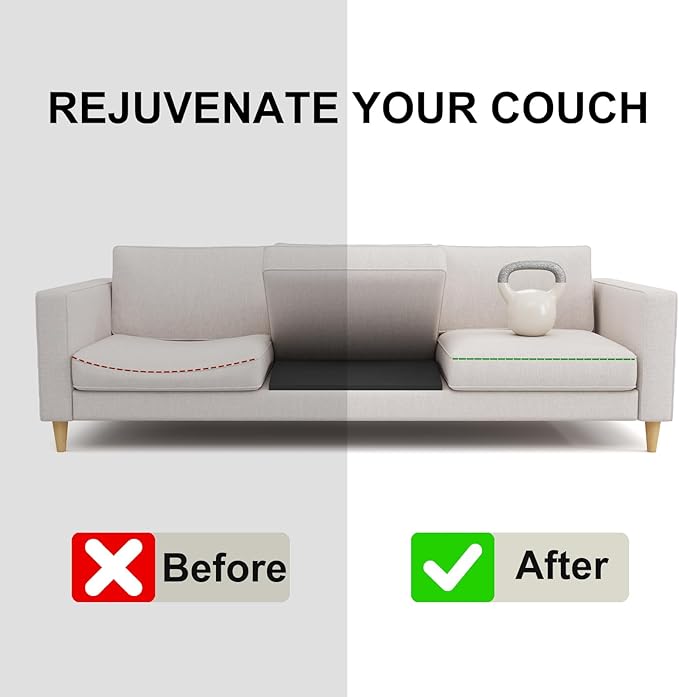 Couch Cushion Support for Sagging Seat, High-Density Curved Foam Sofa Furniture seat Couch Cushions Support Repair, 20"x20" Black Set of 2
