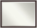 Amanti Art Wall Mirror 33x43 Maya Espresso Silver Rectangle Bathroom Mirror for Wall Decor Living Room, X-Large Modern Frame, Hangs Horizonally and Vertically, Bathroom Decor, Beveled Edge