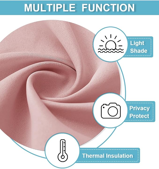 RYB HOME Blackout Curtains for Bedroom Living Room 63 inches Long, Thermal - Image 4