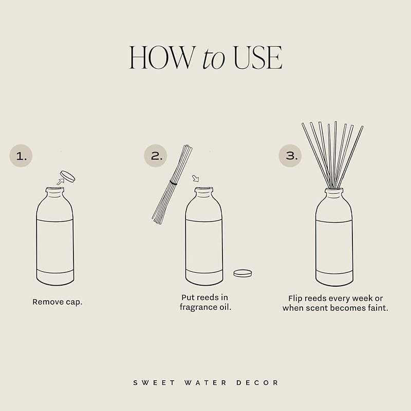 Sweet Water Decor Island Air Reed Diffuser – Room Decor Aesthetic with Long-Lasting Premium Fragrance of Tropical Fruits, Sugared Oranges, Lemons, Limes for 4 Months – Ideal for Home Decor