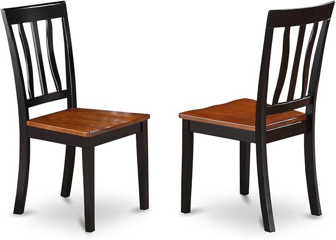 East West Furniture QUAN5-BCH-W 5 Piece Dining Room Table Set Includes a Rectangle Kitchen Table with Butterfly Leaf and 4 Dining Chairs, 40x78 Inch, Black & Cherry