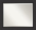 Amanti Art Black Bathroom Mirror for Over Sink, 28x34 Shipwreck Black Rectangle Vanity Mirror, Large Rustic Farmhouse Frame, Hangs Horizonally and Vertically, Bathroom Wall Decor, Beveled Edge