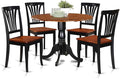 East West Furniture DLAV5-BCH-W 5 Piece Dinette Set for 4 Includes a Round Dining Room Table with Dropleaf and 4 Dining Chairs, 42x42 Inch, Buttermilk & Cherry