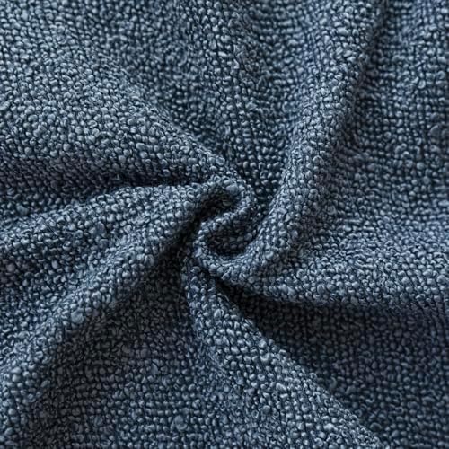 Foindtower Decorative Textured Boucle Throw Pillow Covers 22x22 Dark Blue - Image 3