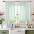 BGment 40 Inch Length Light Green Linen Curtains by BGment