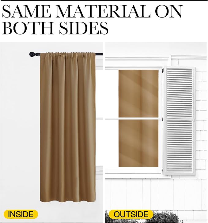 NICETOWN Blackout Curtains Window Draperies, 70 by 95 inches Long, Window - Image 5