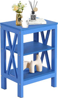 VECELO Modern Nightstands X-Design Side End Table Night Stand with Storage Shelf for Bedroom,Living Room,