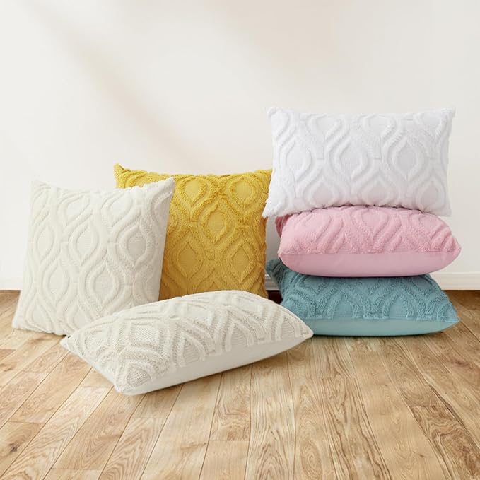 decorUhome Summer Throw Pillow Covers 20x20 Inch Set of 2, Soft Plush Faux Wool - Image 8