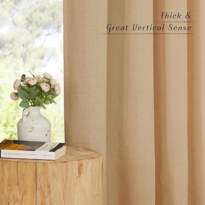 NICETOWN Rustic Linen 132 inch Long Curtains - Image 5