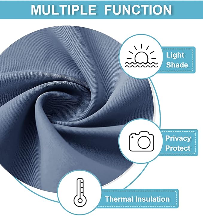 RYB HOME Blackout Curtains for Bedroom Living Room 63 inches Long, Thermal - Image 5