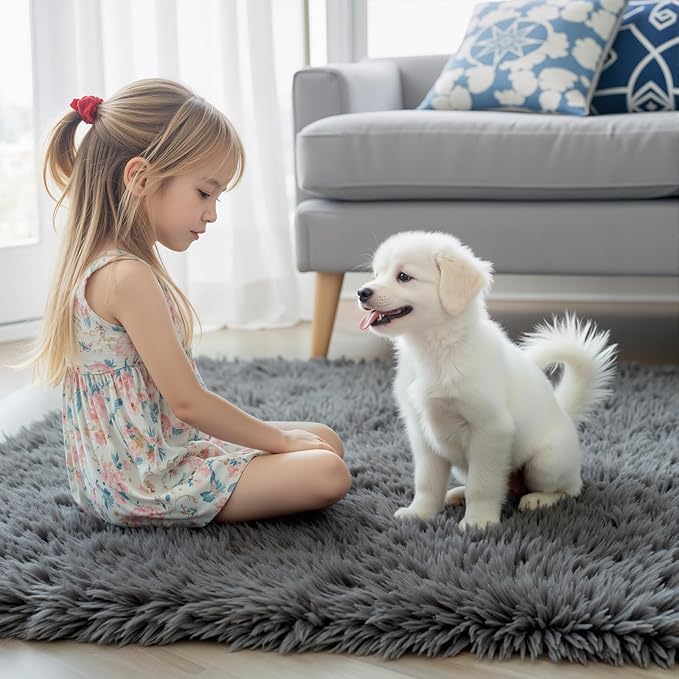 Area Rugs 9x12 Living Room, Large Area Rug Shag Shaggy Carpet Soft Plush Furry - Image 7