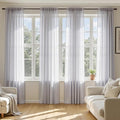 MIULEE Greyish Lilac Sheer Curtains 84 Inches Long, 4 Panels Set, Rod Pocket by MIULEE