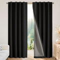 Joydeco 100% Blackout Curtains for Bedroom - Natural Linen Curtains 100"W x 84"L Long, Thermal Insulated 1 Panels Black Light Blocking Drapes, Rod Pocket & Back Tabs, Darkening Privacy for Living Room