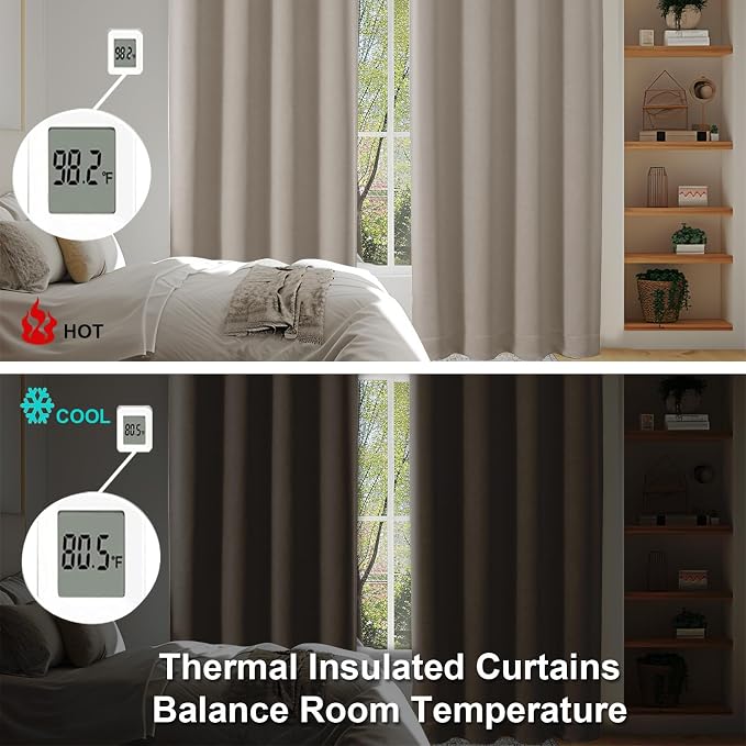 Simplebrand Ava Stone Short Blackout Curtains - Image 6