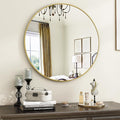Gold Round Bathroom Mirror, 20 inch Circle Wall Mounted Hanging Mirror with Simple Modern Circular Metal Frame for Hallway, Entryway, Living Room, Gold Frame